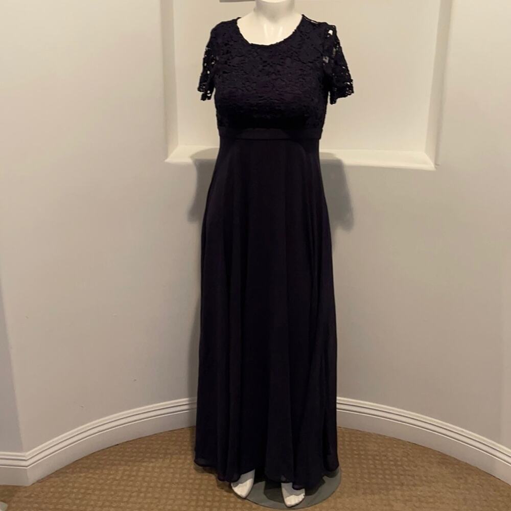 MANIJU Blue crochet top Maternity Party Gown L